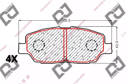 Комплект тормозных колодок DJ PARTS BP1854